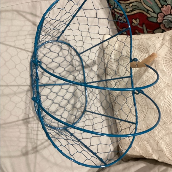 Blue Decorative Wire Basket - Picture 2 of 3